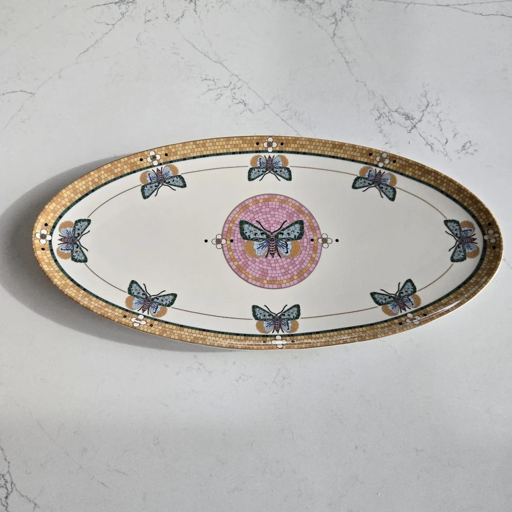 Anthropologie Bistro Butterfly Oval Platter - Picture 1 of 12